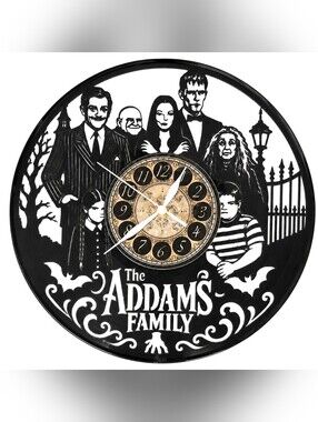 THE ADDAMS FAMILY vinyl record clock